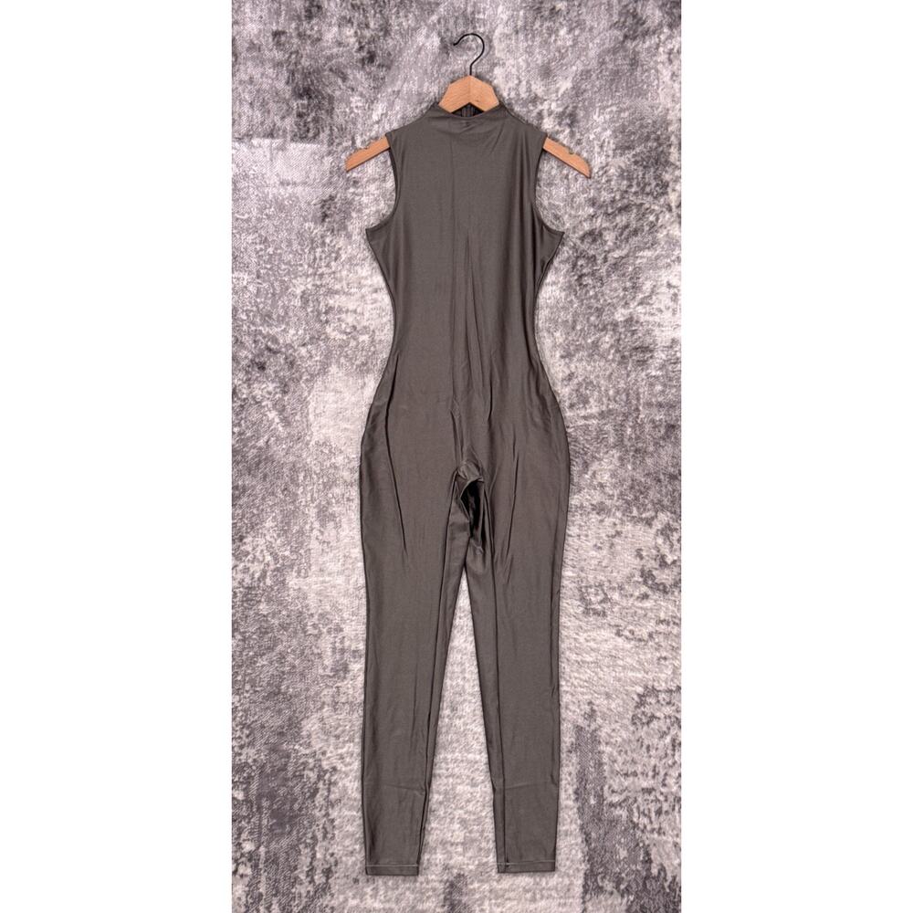 SKIMS Sleeveless Mock Neck Jumpsuit in Olive Gray
